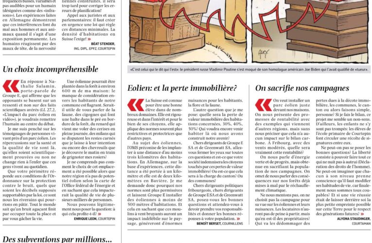 Courrier des lecteurs du 19 mars 2021