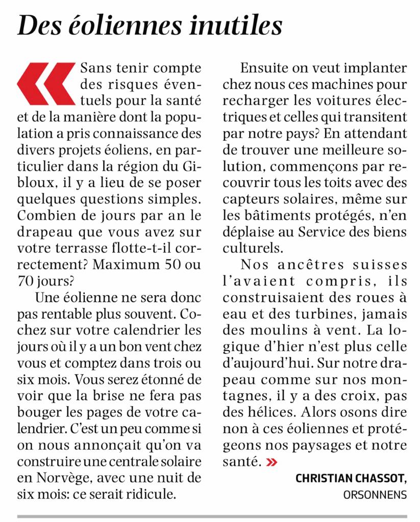 Des éoliennes inutiles