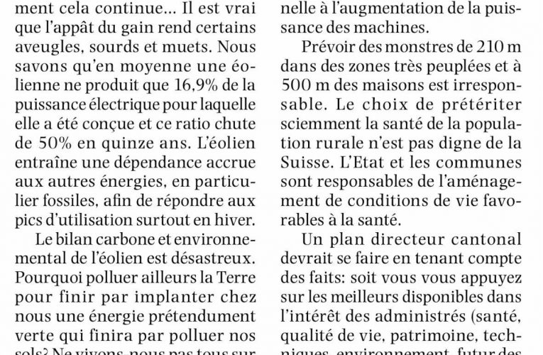 Un plan éolien irresponsable